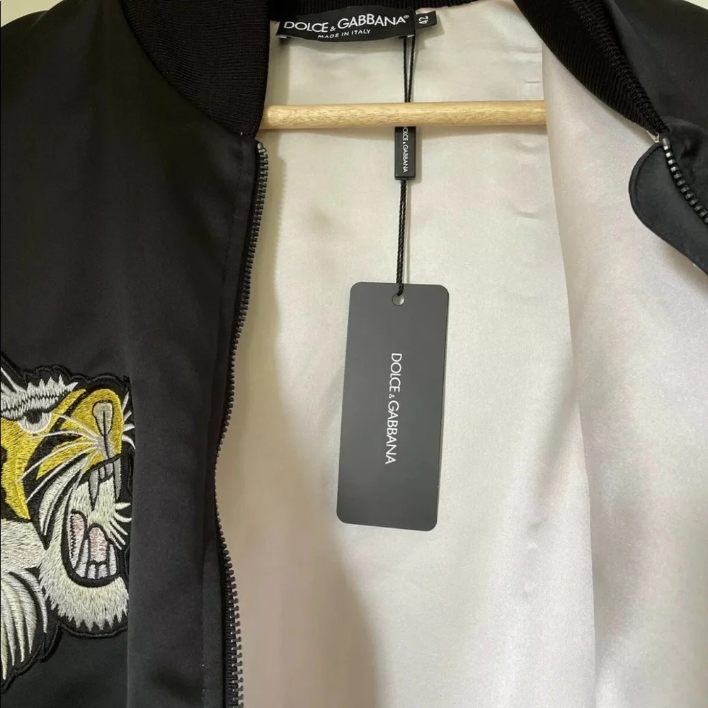 DOLCE & GABBANA Bomber Jacket Size 42 / 14 BNWT RRP $1,500 Tiger Black Lined - Picture 11 of 12